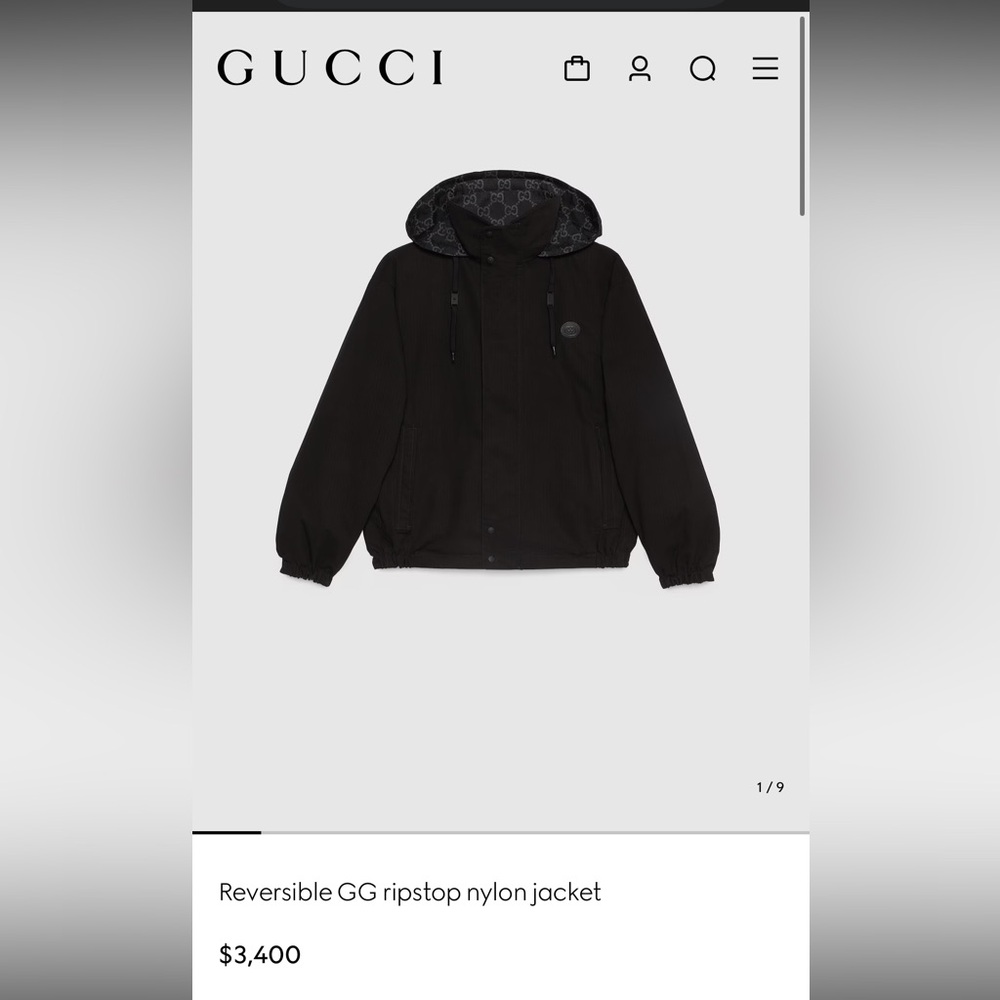 Reversible Gucci Monogram Ripstop Nylon Jacket - image 5